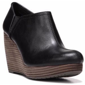 Dr Scholls Black Wedge Booties